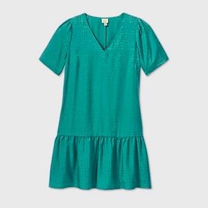 A New Day (L) leopard print satin shift dress
